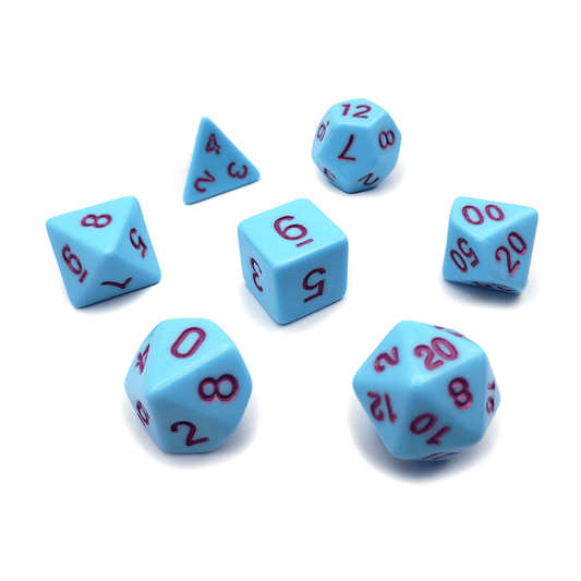 Bluebird - 7 Piece DnD Dice Set | Acrylic RPG Gaming Dice