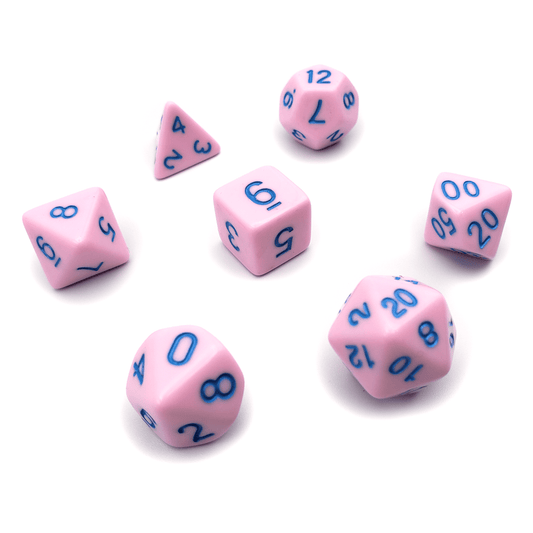 Cotton Candy - 7 Piece DnD Dice Set | Acrylic RPG Gaming Dice